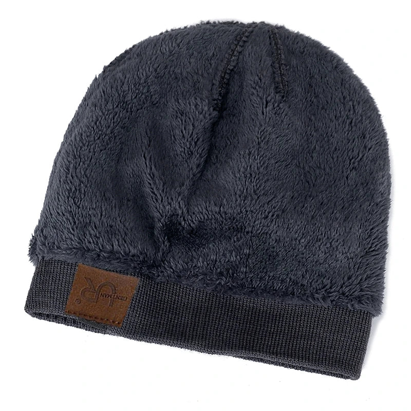 Unisex Urgentman Winter Beanie Cap Outdoor Warm Knitted Fur Lined Hat