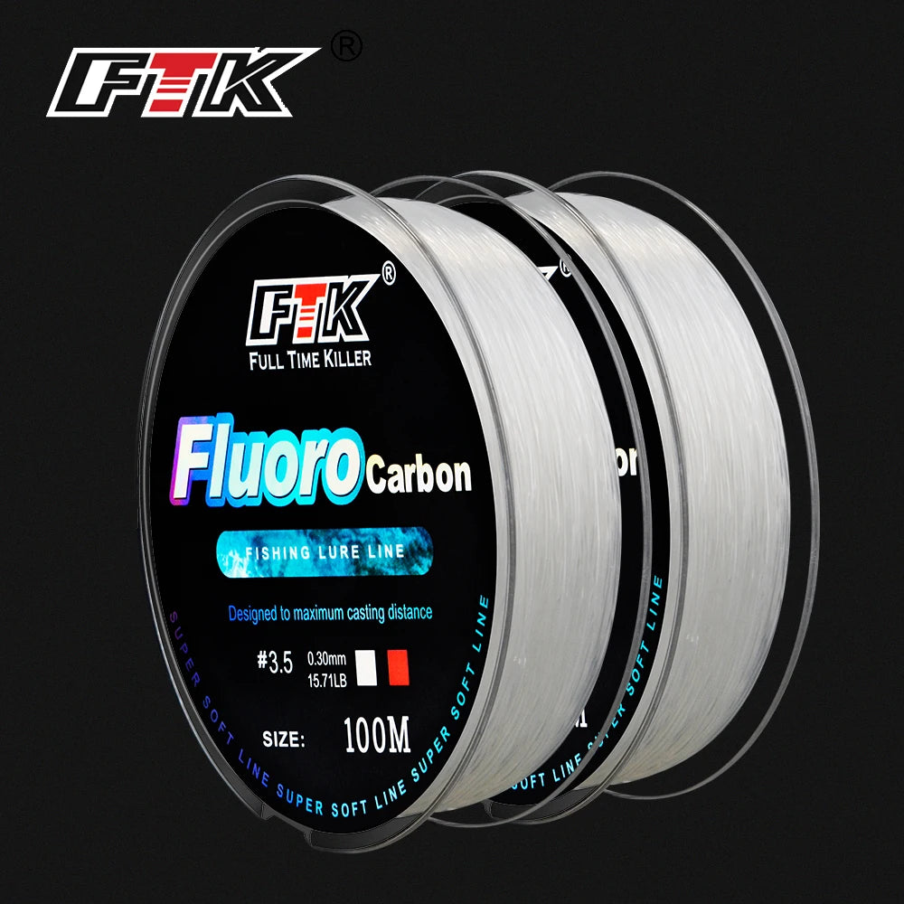 100m Fly Fishing Line Fluorocarbon Leader Lure Carbon Fiber Tippet