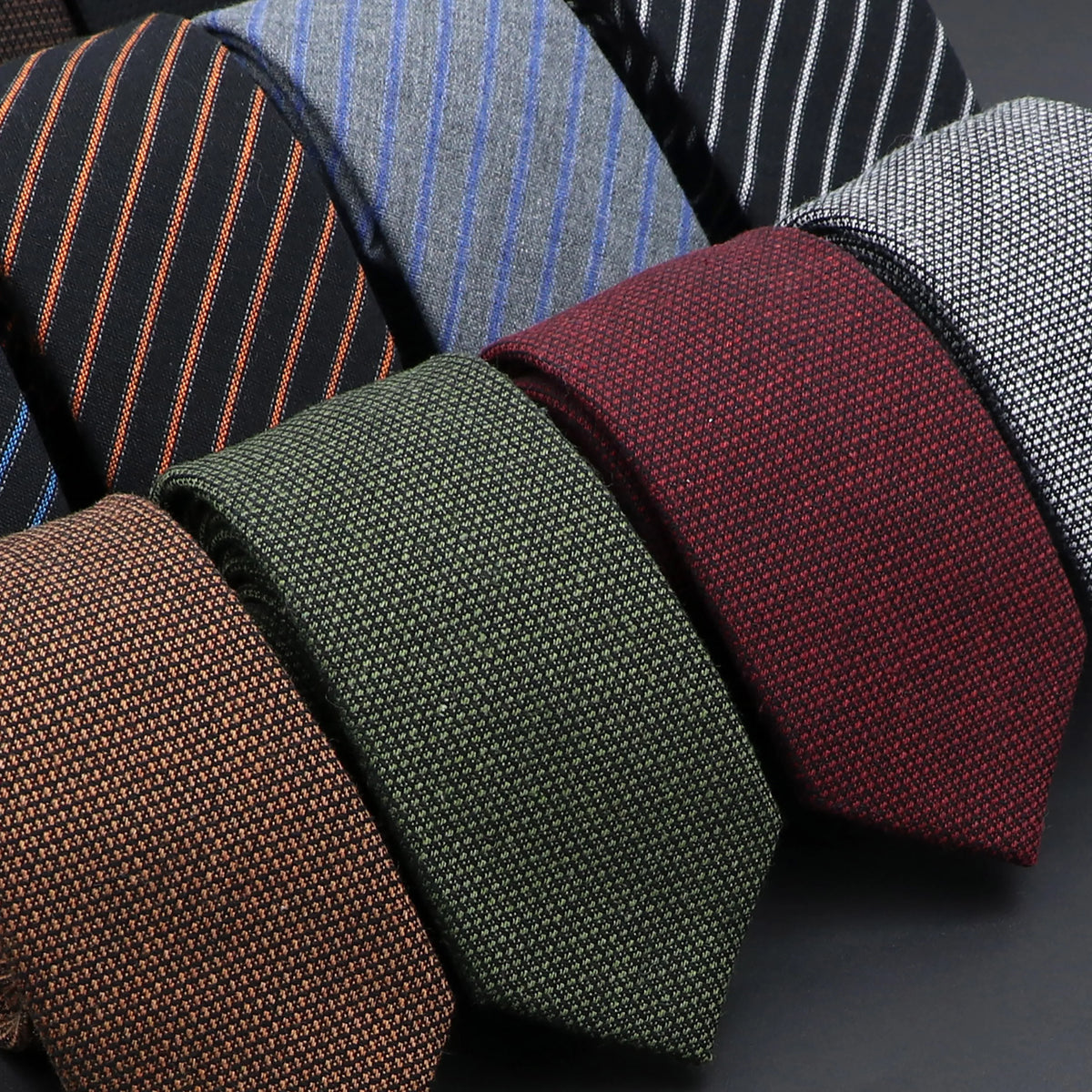 Men Necktie Wool Slim Brown Handmade Casual Ties Accessories