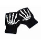 Half Finger Gloves Skeleton Skull Glow in Dark Fingerless Halloween Punk