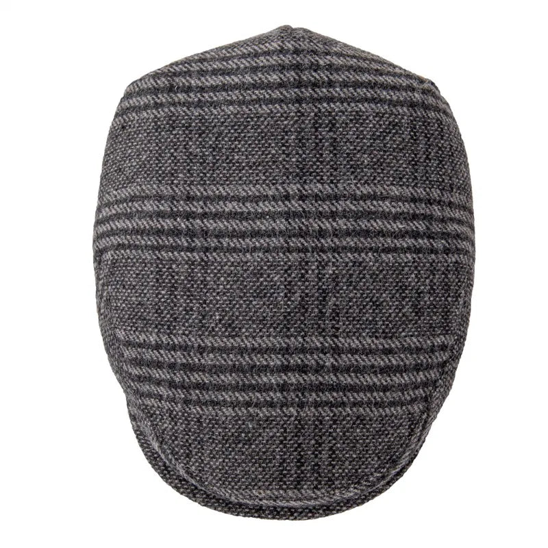 Feinion Men's Wool Blend Flat Newsboy Cabbie Hat Driving Cap