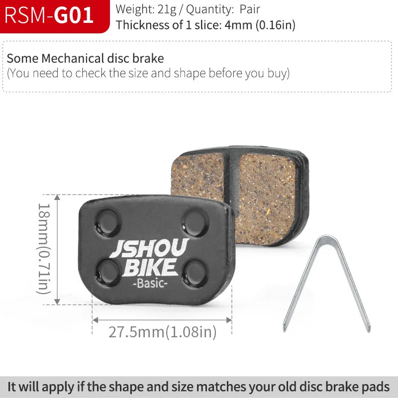 Semi-Metal Bicycle Brake Pads for Shimano SRAM Avid Hayes Magura by JSHOUBIKE