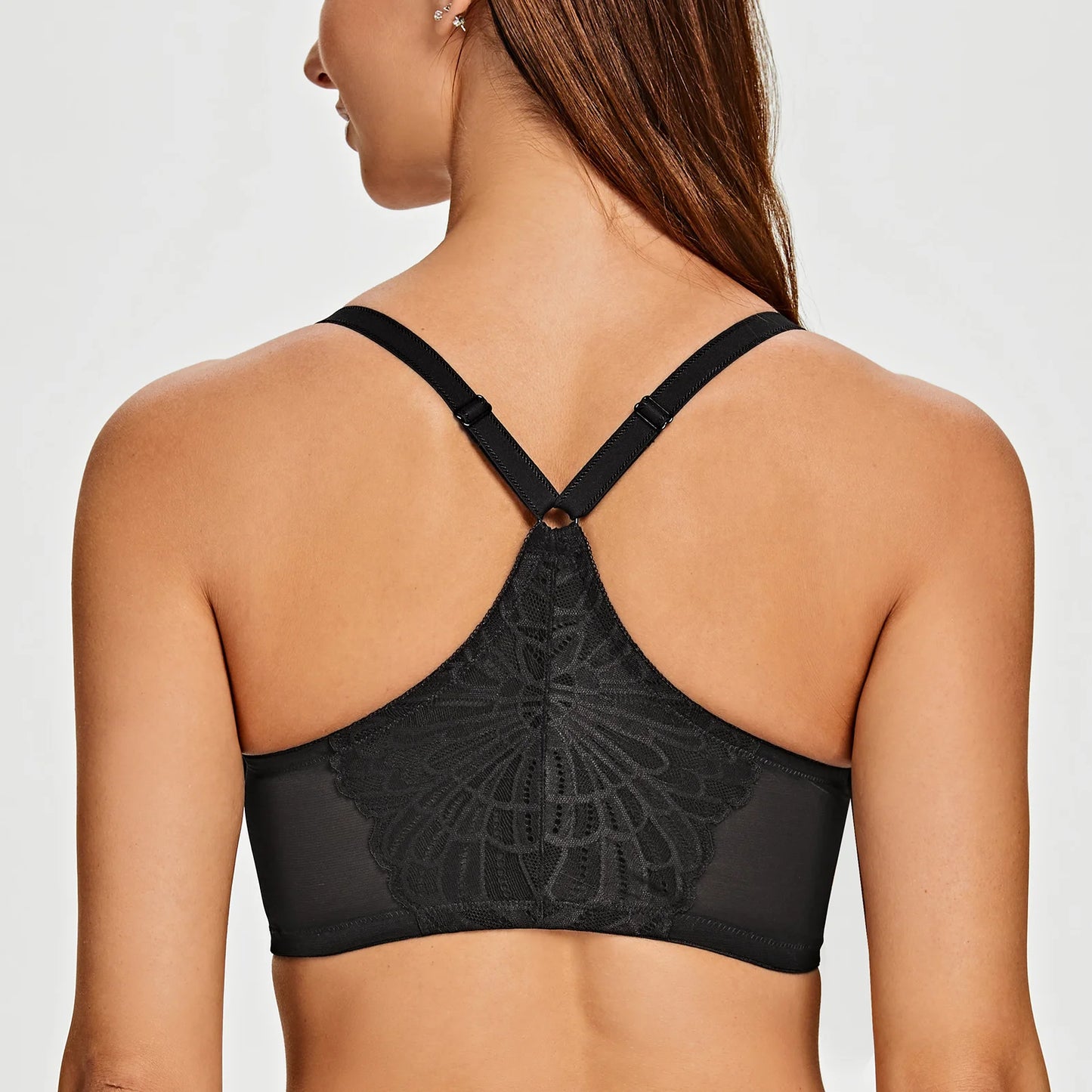MELENECA Women’s Plus Size Front Closure Lace Underwire Bra Unlined - EXPROTAS