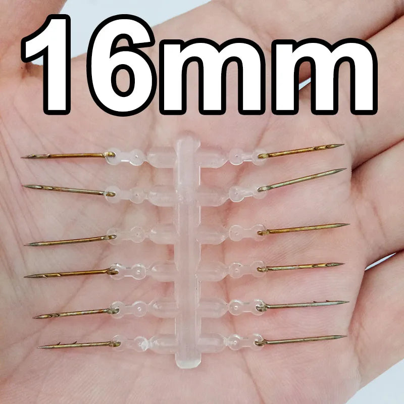 12pcs Metal Bait Spikes Carp Fishing Boilie Pins w/ Rubber Corn Hair Rigs