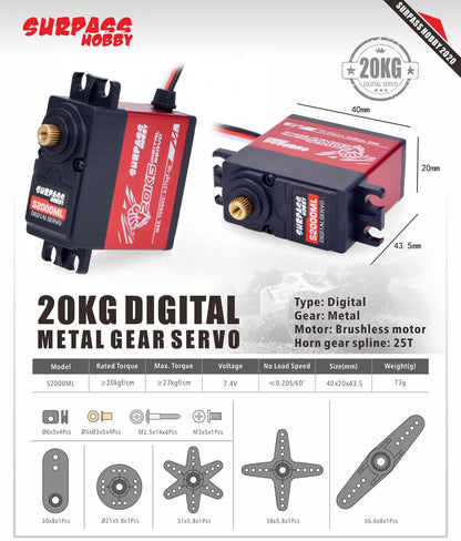 High Speed Metal Gear RC Servo for 1/10 Car (15-30kg Torque Options)