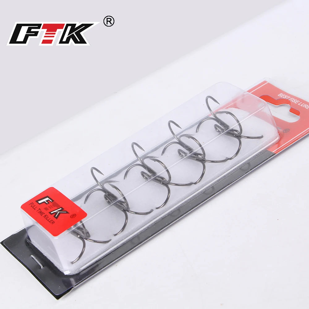 20Pcs Fishing Hooks Treble Carbon Steel Barbed Sharp 2/4/6/8/10#