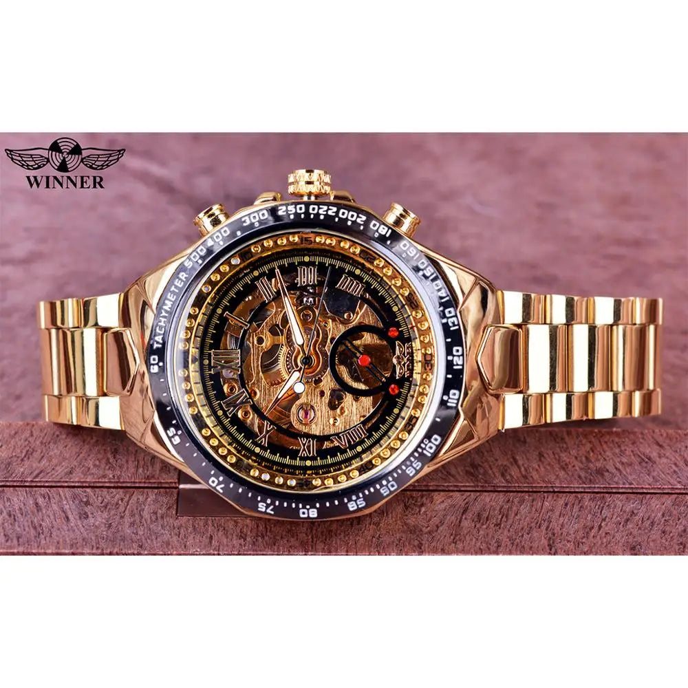 Winner Mechanical Sport Design Bezel Fashion Watch Mens Watches Top Brand Luxury Montre Homme Clock Men Automatic Skeleton Watch-EXPROTAS