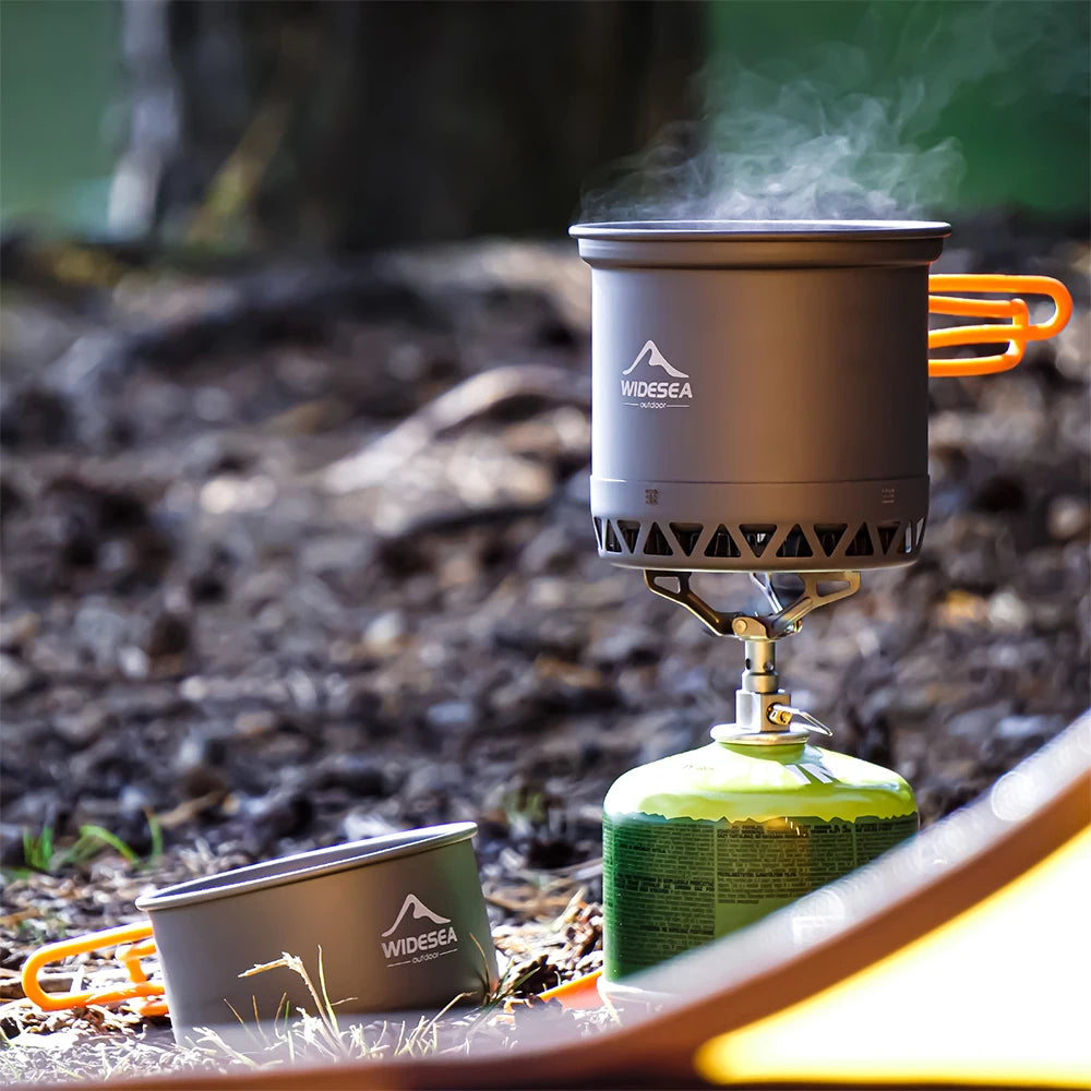 Widesea Camping 1.3L 2.3L Cookware Outdoor Cooking Set Heat Cooker Travel Tableware Pot Kettle Tourist Kitchen Utensil Equipment-EXPROTAS