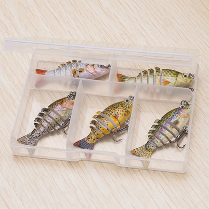 5pcs Suit 5cm/2.5g Mini Multi Jointed Swimbait Fishing Lure set Flexible Fish Bait Swimbait Bionic Crankbait Tackle For Bass