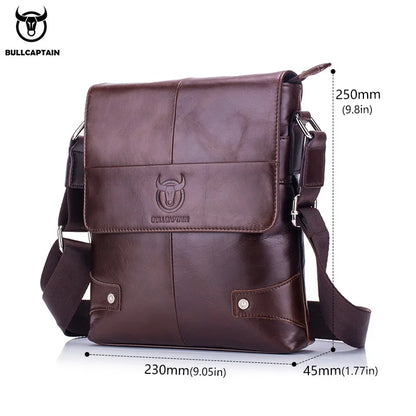 BULLCAPTAIN Men’s Leather Messenger Shoulder Bag Business Handbag