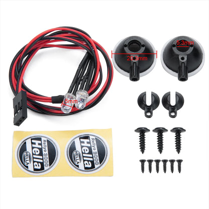 2/4Pcs LED Light for 1/10 RC Crawler TRX-4 SCX10 D90 Axial Car Cover