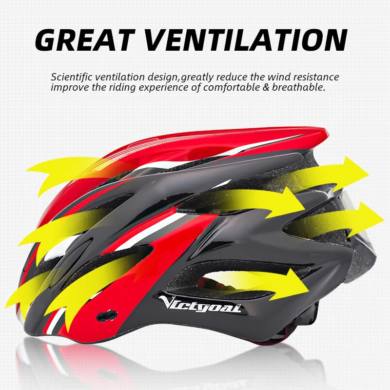 VICTGOAL Bicycle Helmet Men's Ultralight Taillight LED MTB Road Bike Helmet Cycling Motorcycle Electric Scooter Safty Helmets-EXPROTAS
