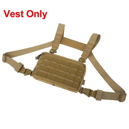 Outdoor Tactical Vest Bag CS Wargame Chest Rig Airsoft Pouch Holster Molle Men Shoulder Camping Backpack 1000D Hunting Fishing-EXPROTAS