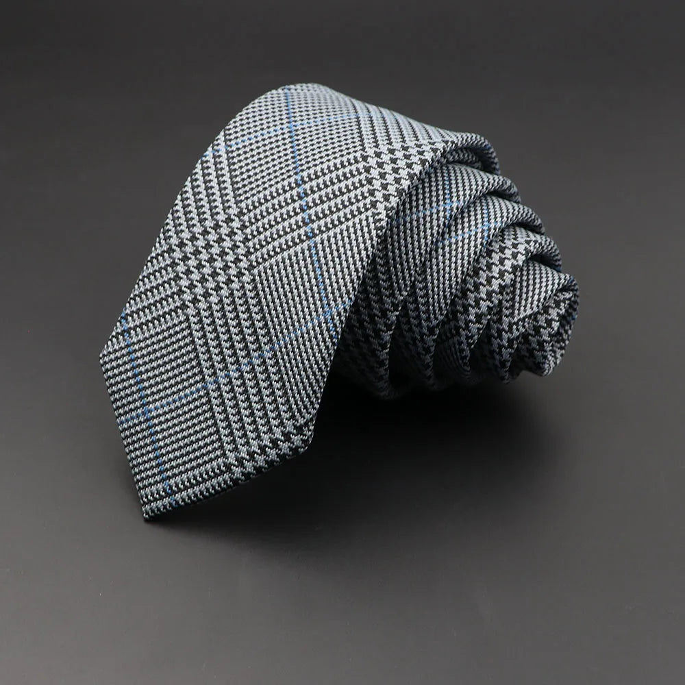 Mens Tie 6cm Slim Solid Classic Necktie for Wedding Party Casual