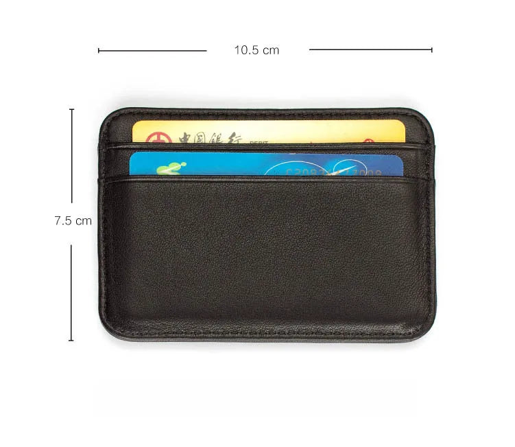 Slim Leather Credit Card Holder Wallet RFID Blocking for Men Thin Mini