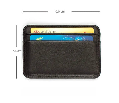 Slim Leather Credit Card Holder Wallet RFID Blocking for Men Thin Mini
