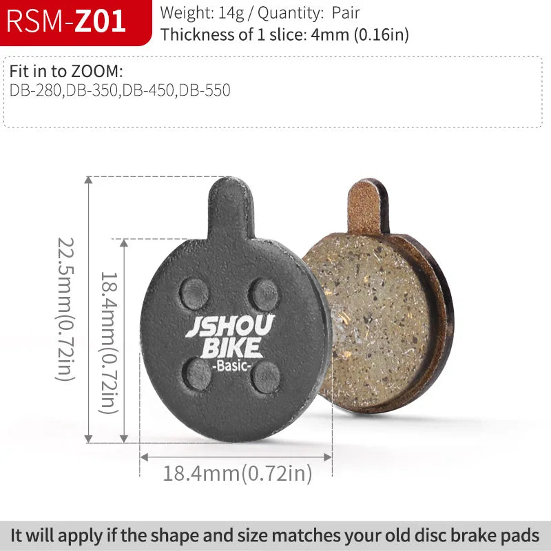 Semi-Metal Bicycle Brake Pads for Shimano SRAM Avid Hayes Magura by JSHOUBIKE