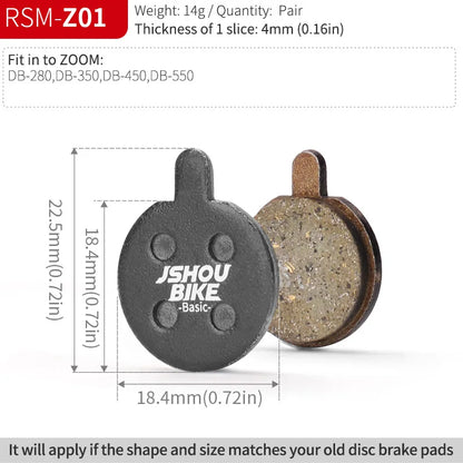 Semi-Metal Bicycle Brake Pads for Shimano SRAM Avid Hayes Magura by JSHOUBIKE