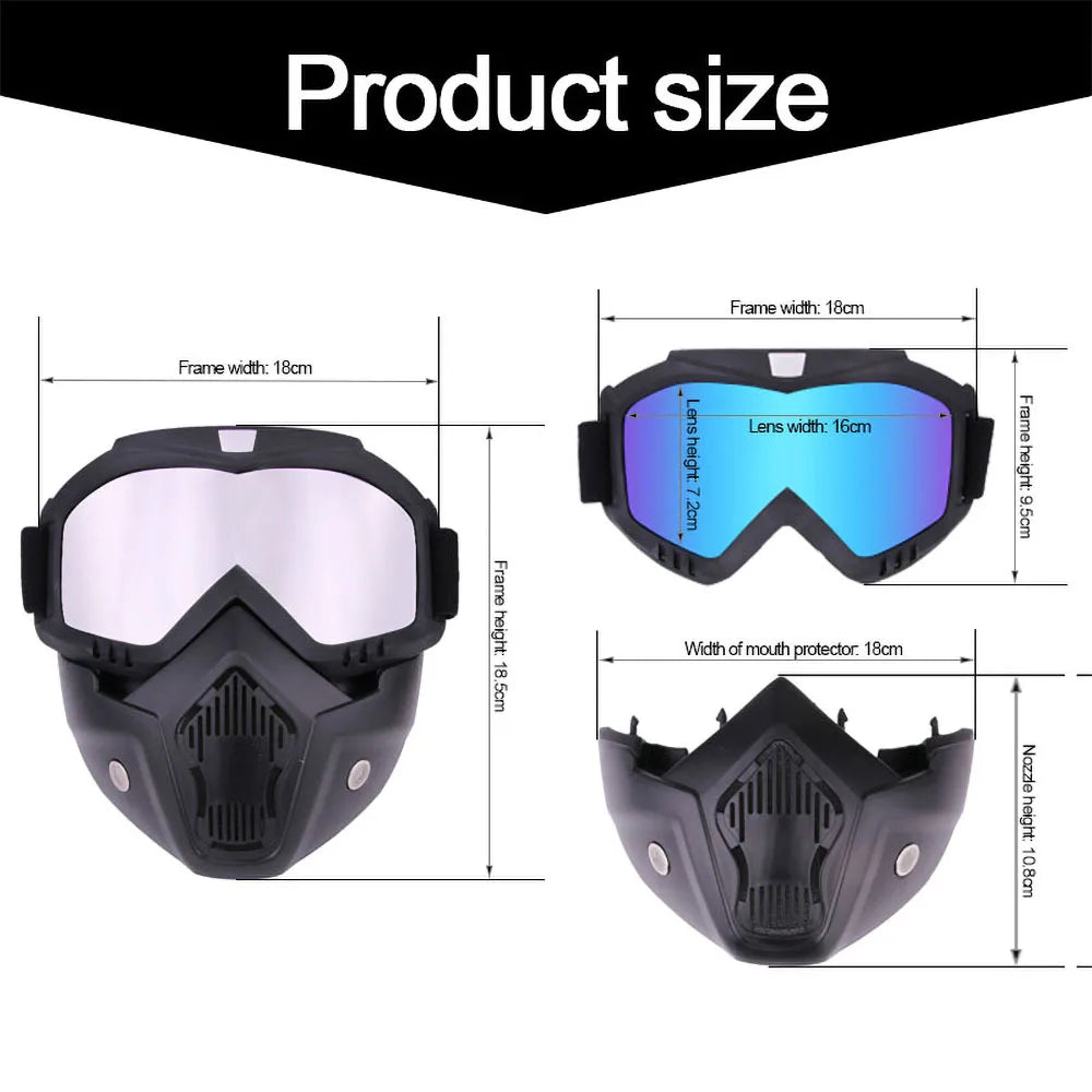 Protective Motorcycle Face Mask Goggles Tactical Riding Motocross Accessories