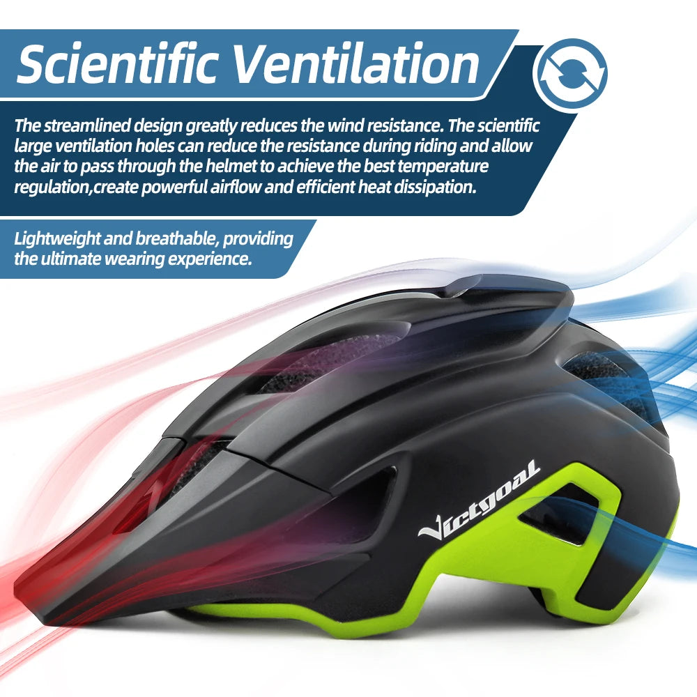 VICTGOAL LED Bike Helmet With Sun Goggle Visor Rechargeable LED Men Bicycle Helmet Sunglasses Shield Road MTB Cycling Helmets-EXPROTAS