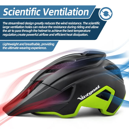 VICTGOAL LED Bike Helmet With Sun Goggle Visor Rechargeable LED Men Bicycle Helmet Sunglasses Shield Road MTB Cycling Helmets-EXPROTAS