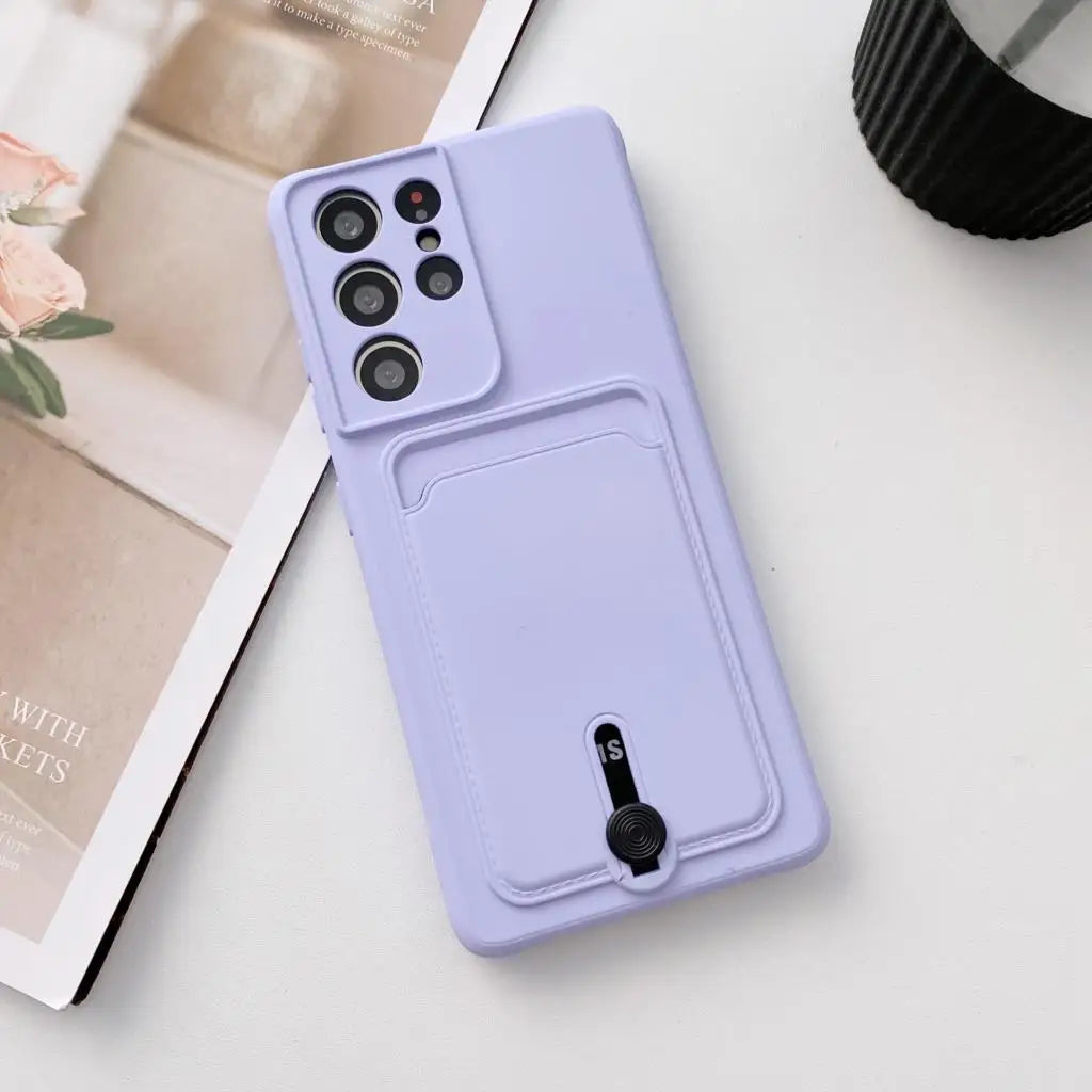 Soft Wallet Card Holder Case for Samsung S21-S26 A17-A57 Candy Cover