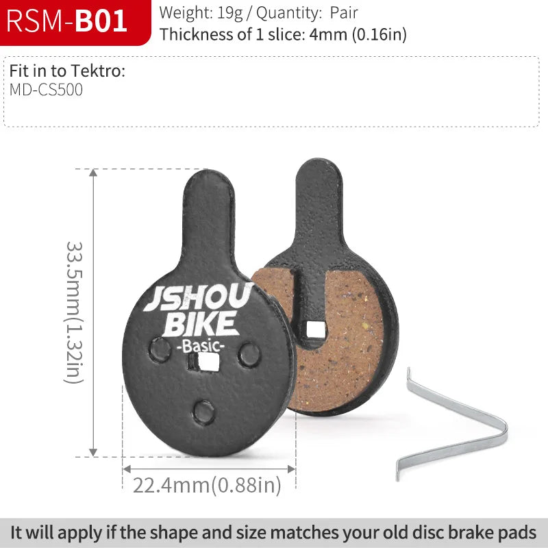 Semi-Metal Bicycle Brake Pads for Shimano SRAM Avid Hayes Magura by JSHOUBIKE