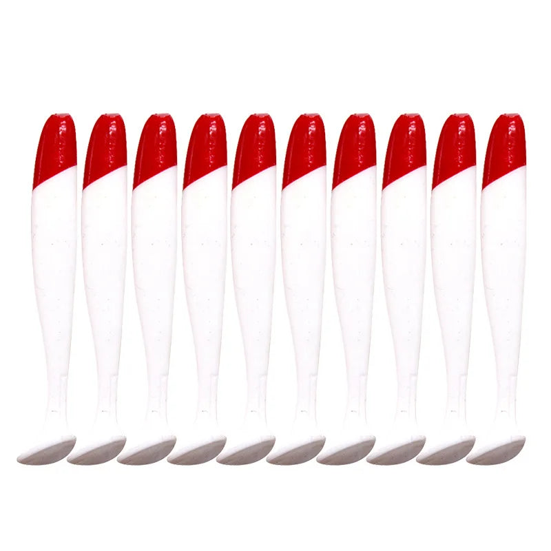 10pcs Fishing Lure Soft Silicone Swimbaits Worms for Bass and Pike