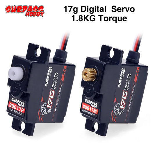 SURPASS Hobby S0017M 17g Digital Micro Servo 1.8kg Metal Gear for 1/16-1/18 RC Models - EXPROTAS