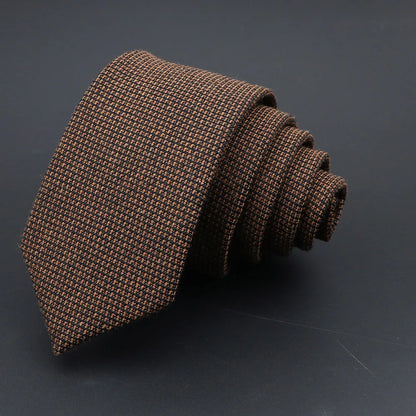 Men Necktie Wool Slim Brown Handmade Casual Ties Accessories