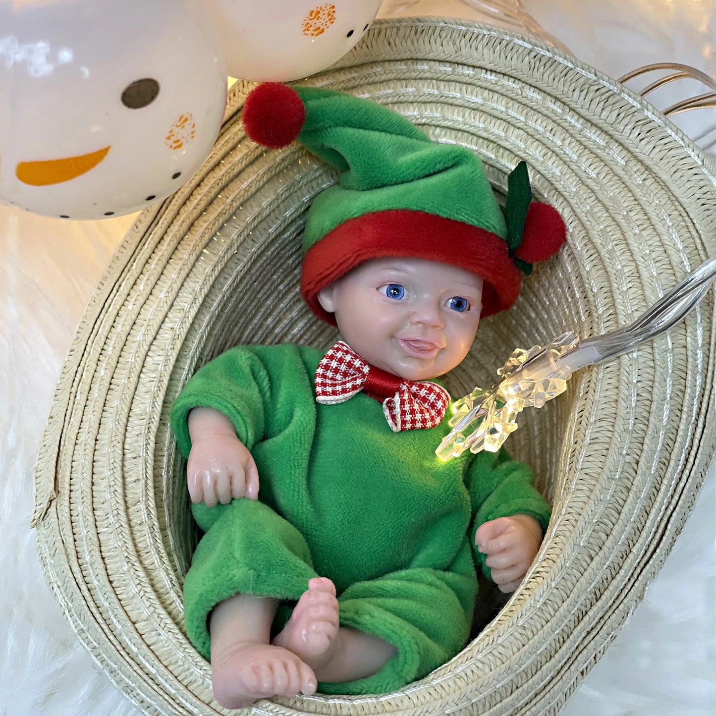 AnjoDoll 6 Inch Full Body Silicone Reborn Baby Boy Doll Palm Size Soft Bebe