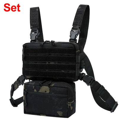 Outdoor Tactical Vest Bag CS Wargame Chest Rig Airsoft Pouch Holster Molle Men Shoulder Camping Backpack 1000D Hunting Fishing-EXPROTAS