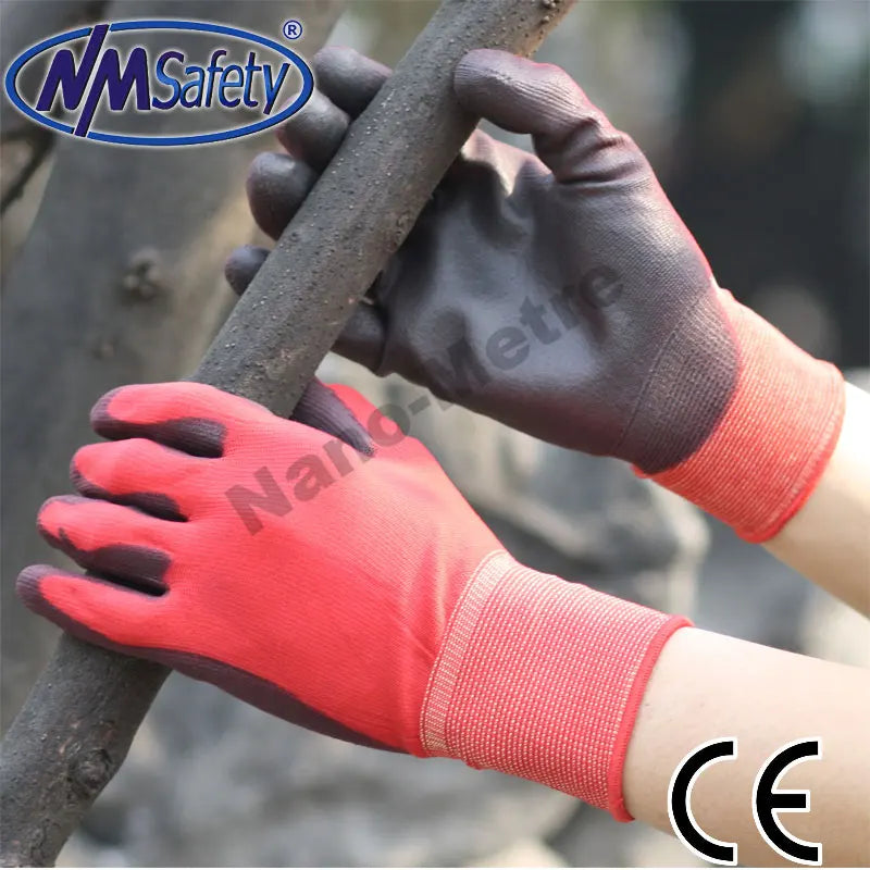 24 Pairs Work Gloves Safety Grip Coated Builders Gardening Nitrile Nylon