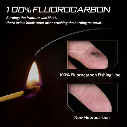 SeaKnight 50M/100M Japan Fluorocarbon Fishing Line, 3-100LB Carbon Fiber Leader for Carp