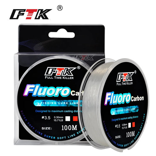100m Fly Fishing Line Fluorocarbon Leader Lure Carbon Fiber Tippet
