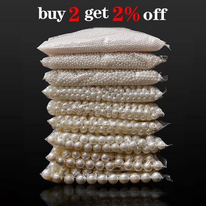 1000Pcs Imitation Pearl Beads 3-20mm Round Spacer for Bracelet Making DIY