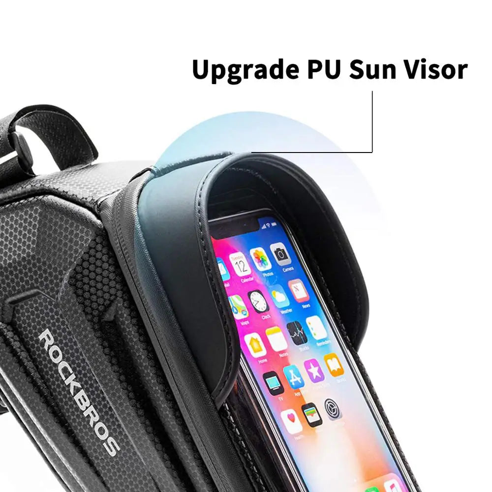 Bike Bag Waterproof Phone Holder Front Tube Frame MTB Cycling Accessory
