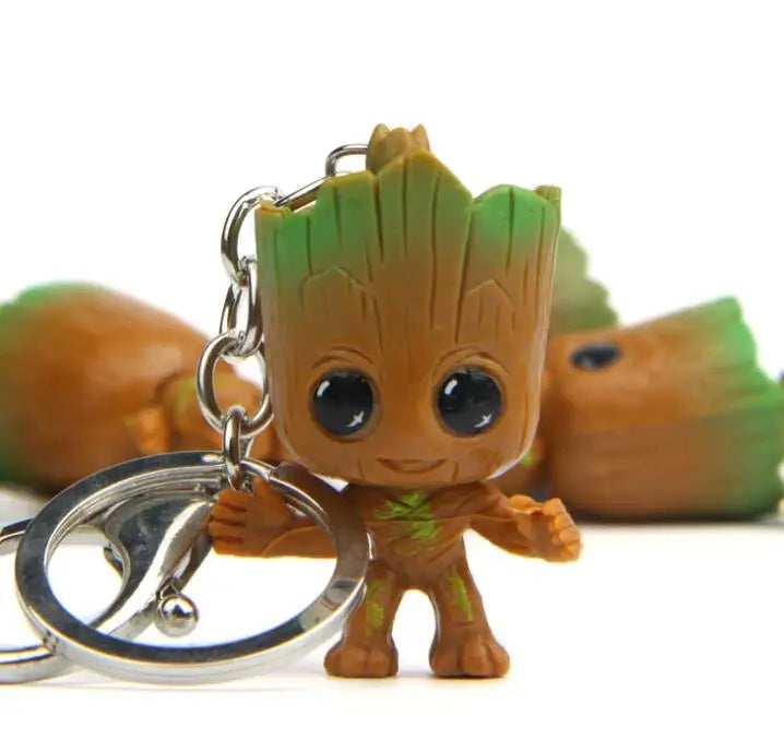 4pcs Baby Groot Keychain Figure Set 5cm Marvel Guardians of the Galaxy Models