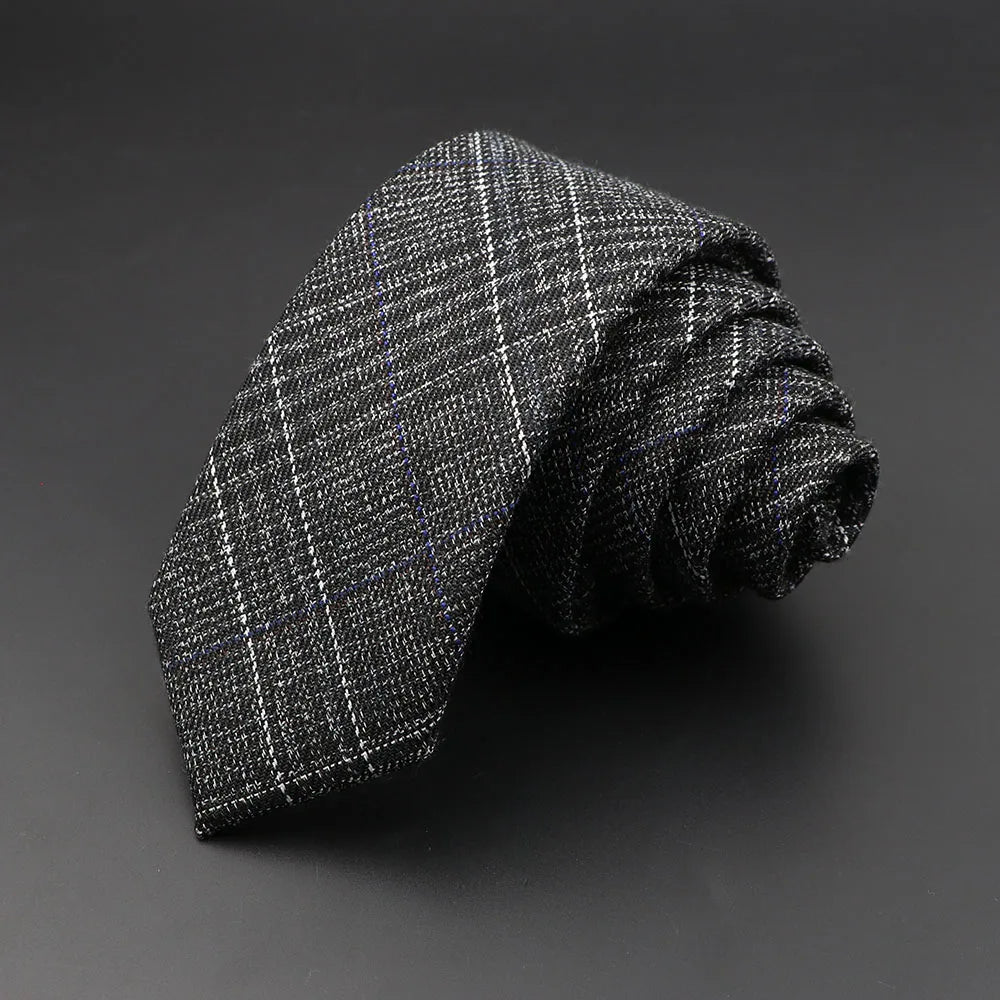 Mens Tie 6cm Slim Solid Classic Necktie for Wedding Party Casual