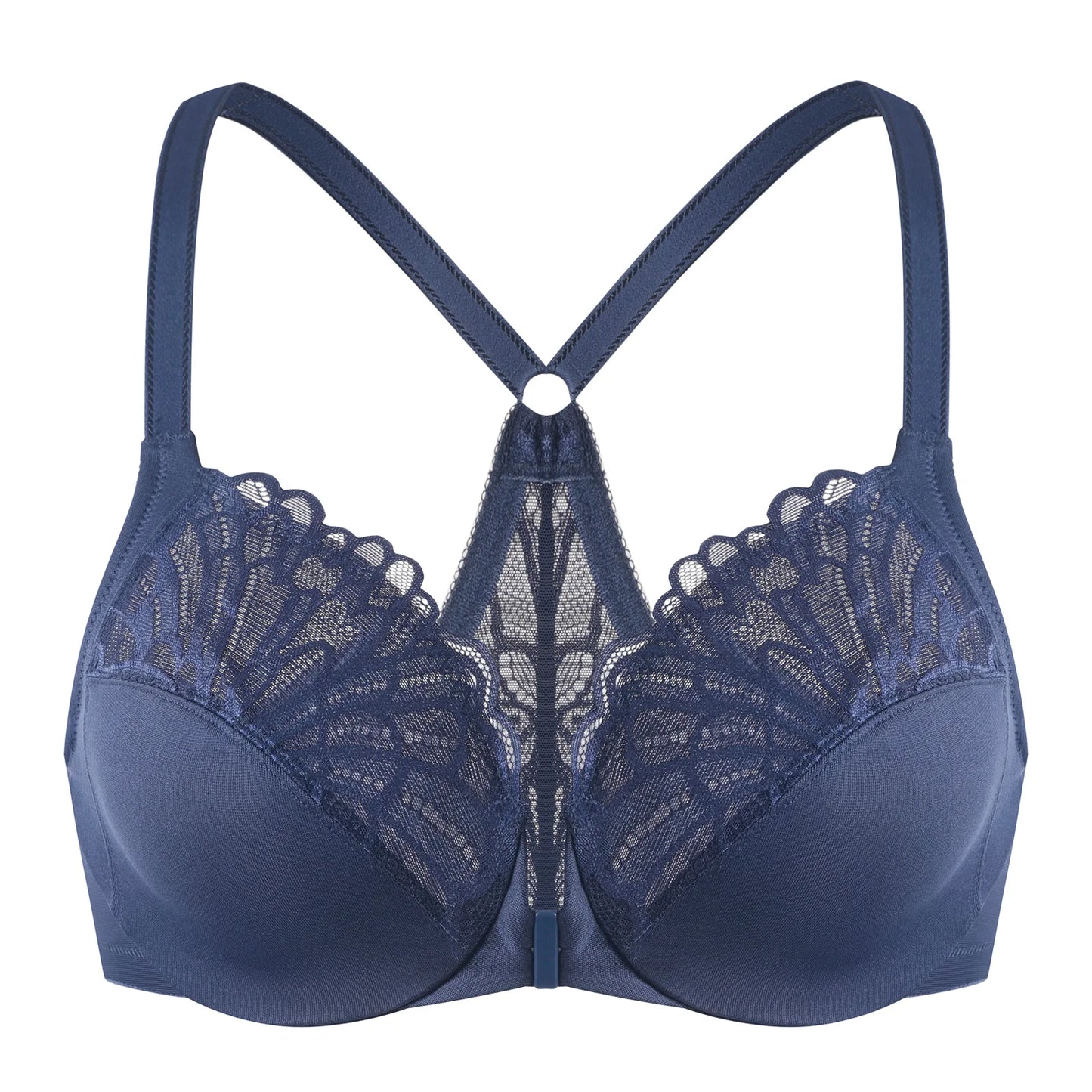 MELENECA Women’s Plus Size Front Closure Lace Underwire Bra Unlined - EXPROTAS