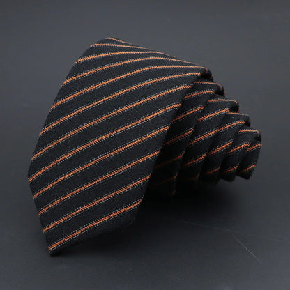 Men Necktie Wool Slim Brown Handmade Casual Ties Accessories