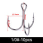20Pcs Fishing Hooks Treble Carbon Steel Barbed Sharp 2/4/6/8/10#