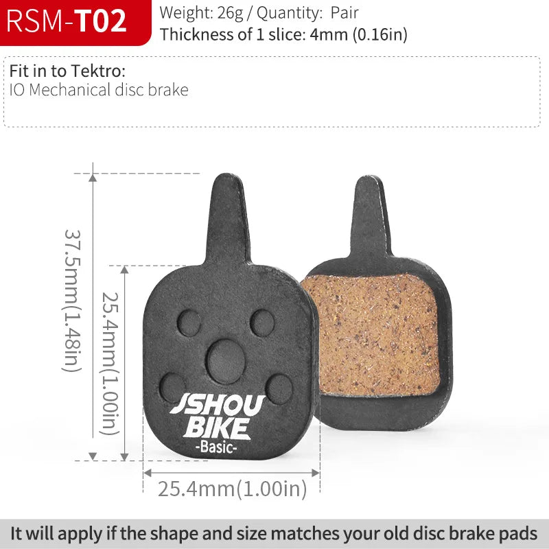 Semi-Metal Bicycle Brake Pads for Shimano SRAM Avid Hayes Magura by JSHOUBIKE