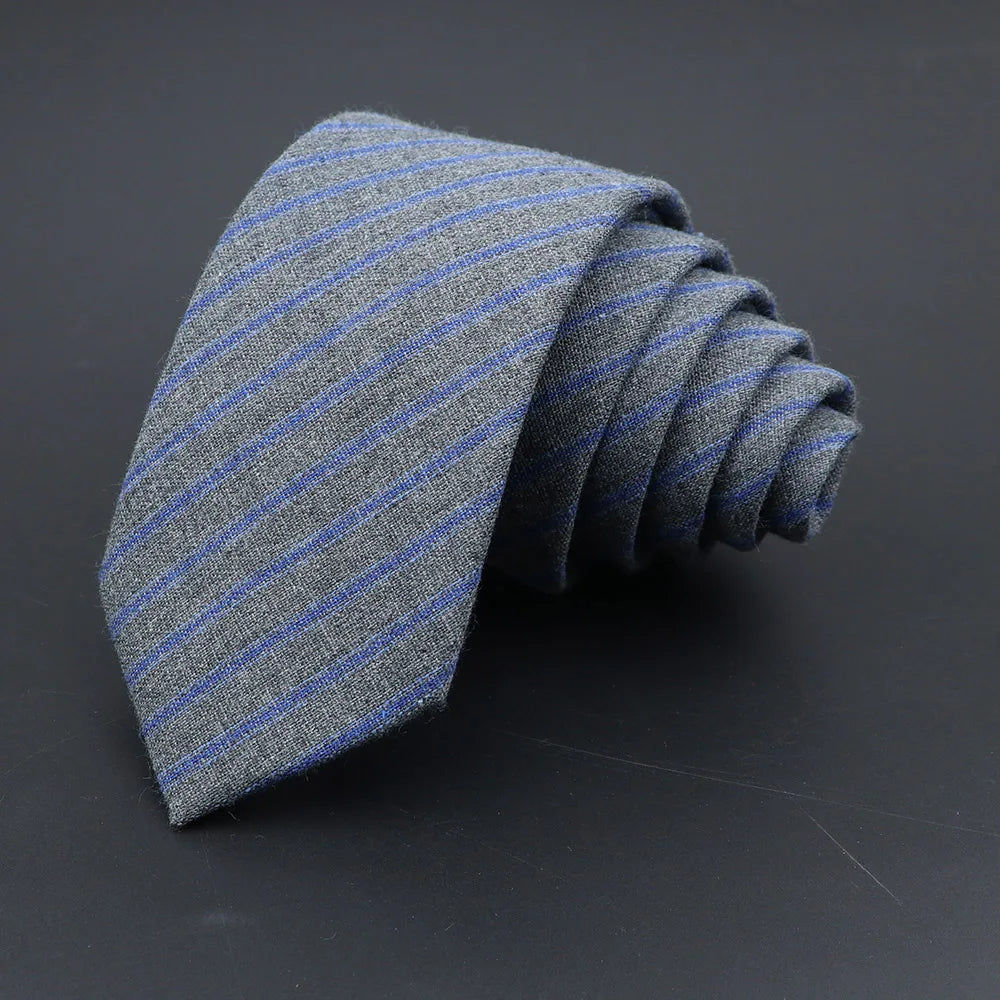 Men Necktie Wool Slim Brown Handmade Casual Ties Accessories