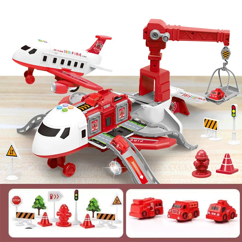 New Deformation Music Simulation Track Inertia Toy Aircraft Large Size Passenger Plane Kids Airliner Toy Car for Children's Gift-EXPROTAS