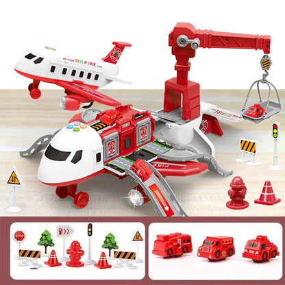 New Deformation Music Simulation Track Inertia Toy Aircraft Large Size Passenger Plane Kids Airliner Toy Car for Children's Gift-EXPROTAS