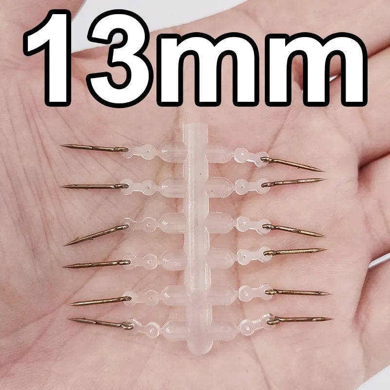 12pcs Metal Bait Spikes Carp Fishing Boilie Pins w/ Rubber Corn Hair Rigs