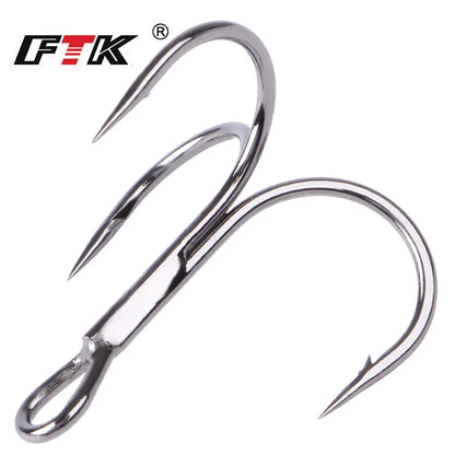 20Pcs Fishing Hooks Treble Carbon Steel Barbed Sharp 2/4/6/8/10#