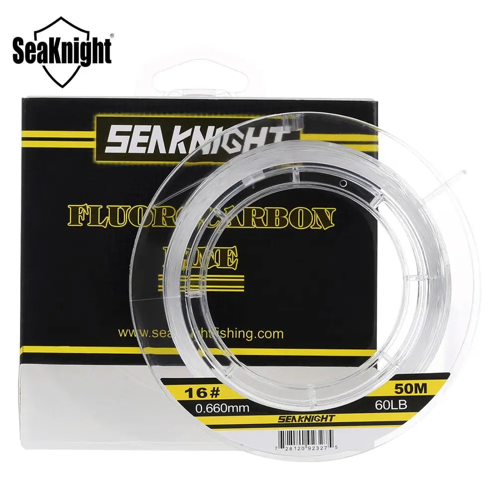 SeaKnight 50M/100M Japan Fluorocarbon Fishing Line, 3-100LB Carbon Fiber Leader for Carp