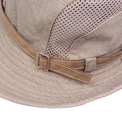 Jungle Fishing Mesh Bucket Hat Men Summer Wide Brim Sun Hiking Cap